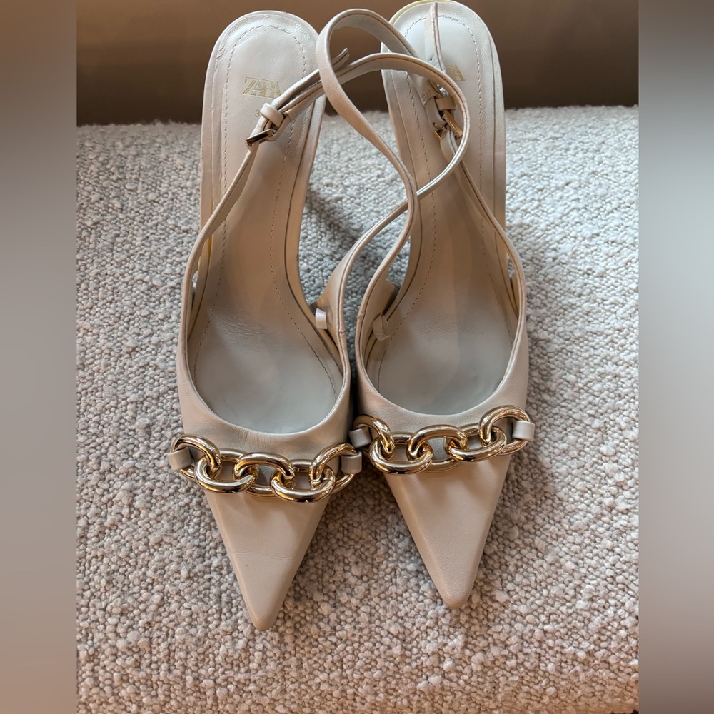 Zara Cream Slingbacks